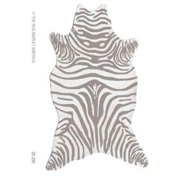 Manmade Zebra Grey Shaped Area Rug 8X10 MA134685 - main